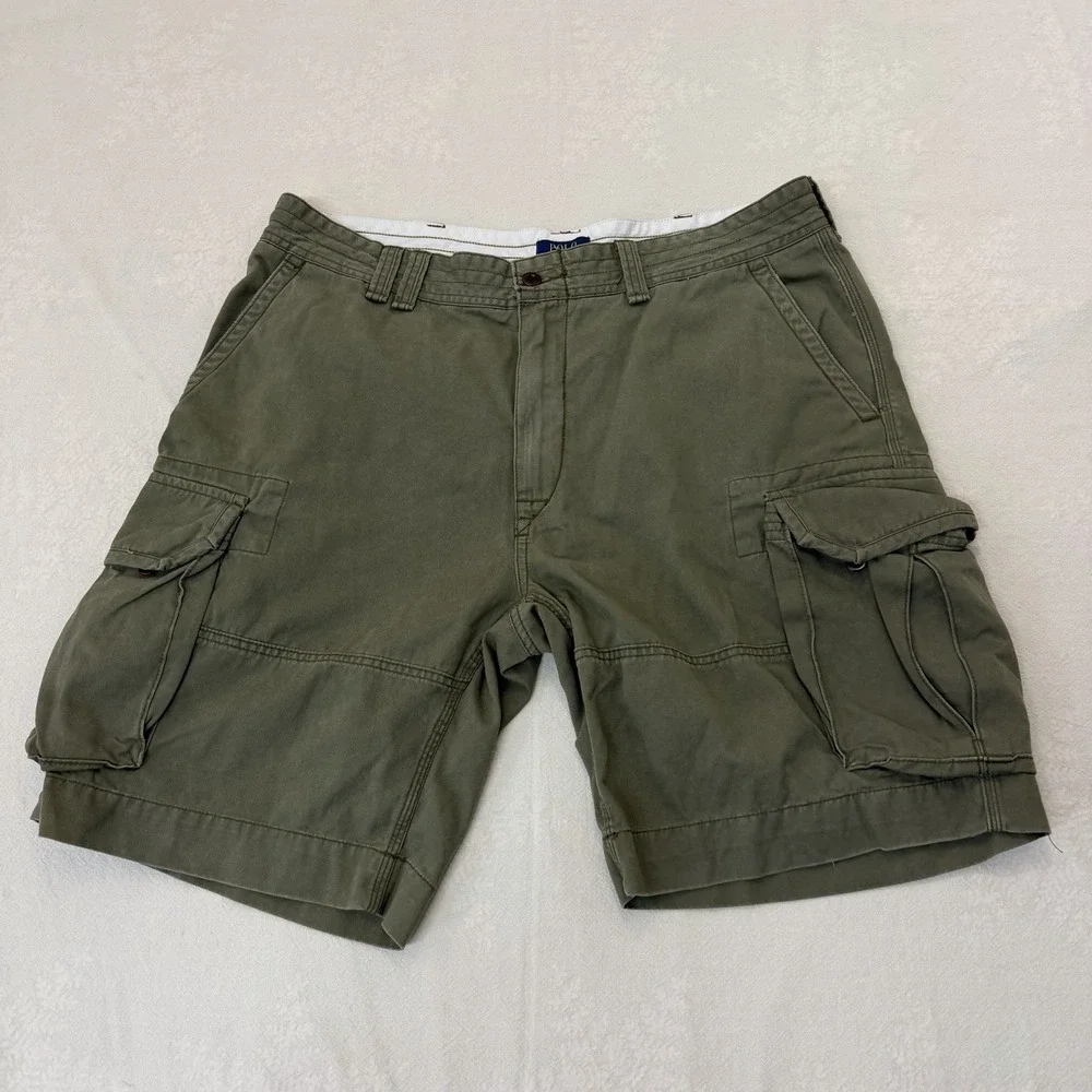 NWT Polo Ralph Lauren Cargo Shorts Mens 40 Olive Green Military Utility Y2K